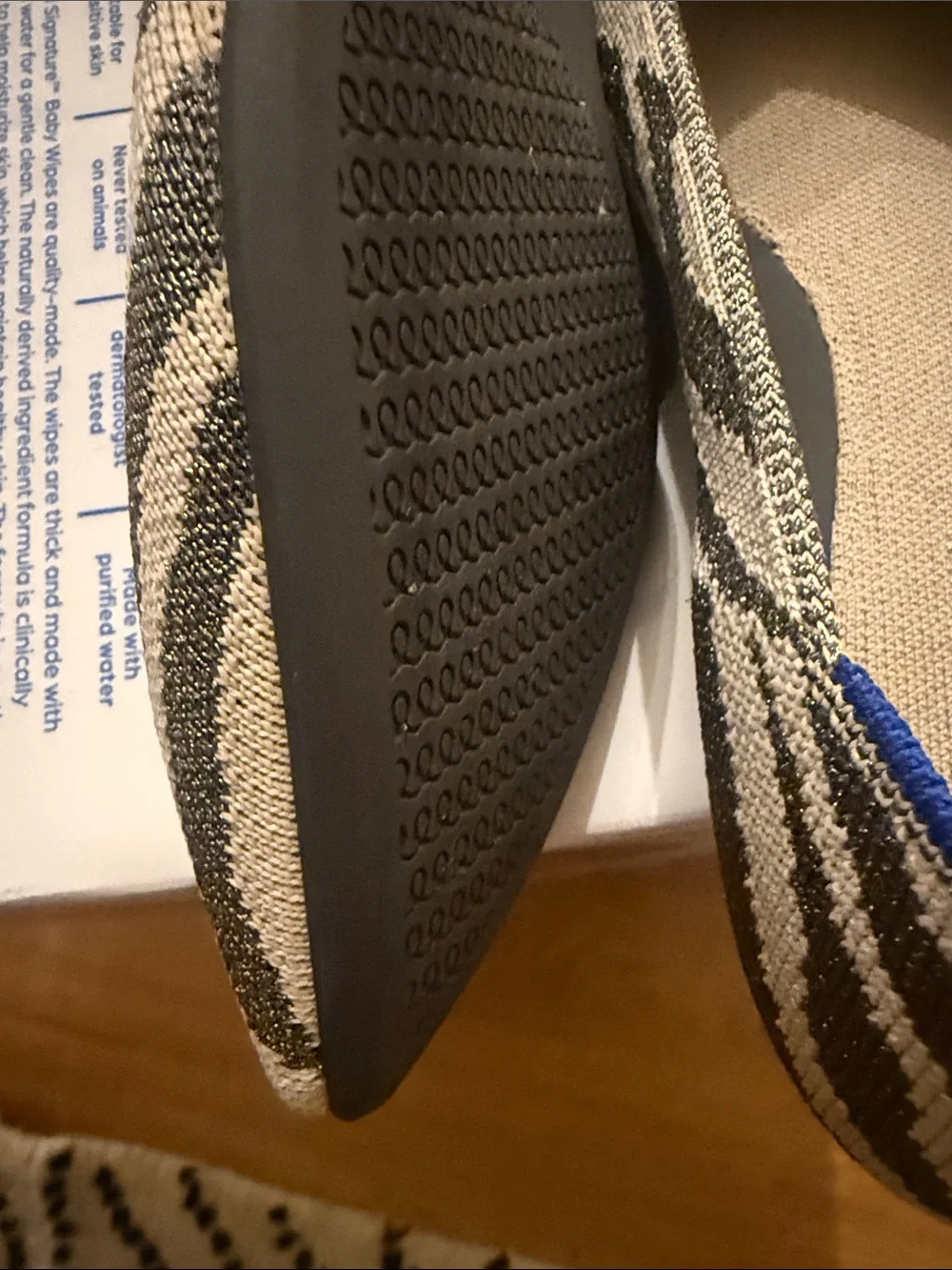 Rothys Womens The Point Flat Black Zebra Size 8 M